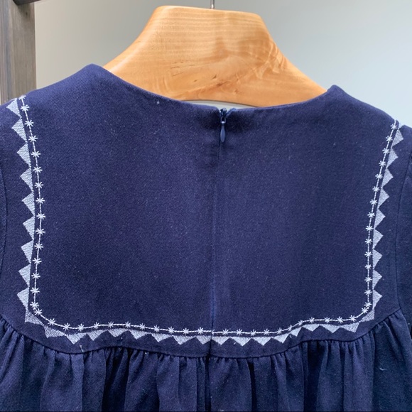 Baby Doll Smock Dress w/ Embroidered White Design - Picture 6 of 13